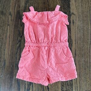 Ensemble 2 Pièces Cynthia Rowley Bébé Fille 3-6 Mois - Denim Clair Brodé Avec Pompons Roses - Neuf Avec étiquettes
